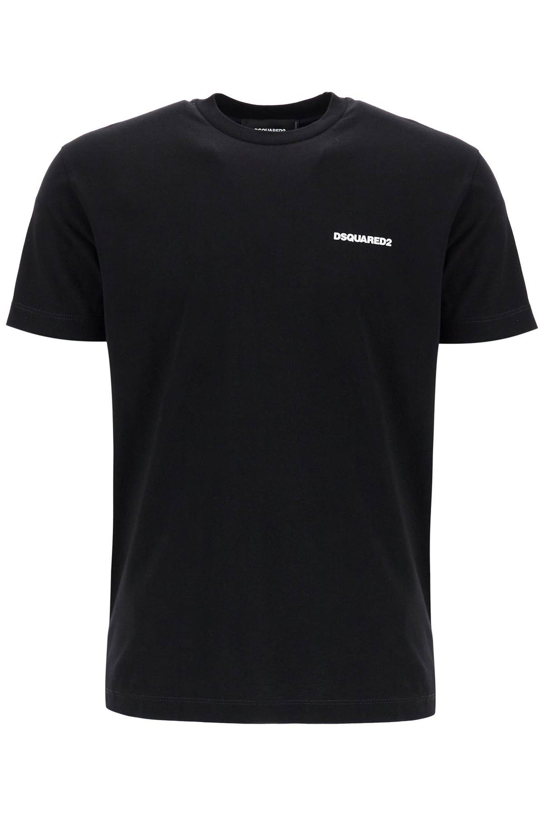 black cotton t-shirt with embroidered logo-0