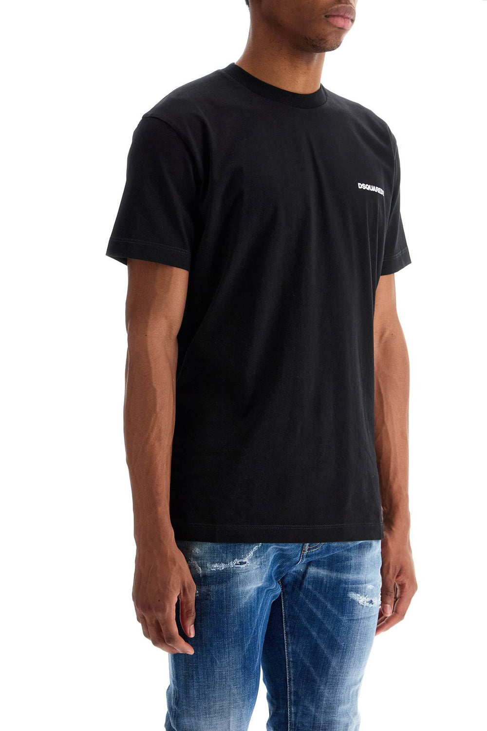 black cotton t-shirt with embroidered logo-1