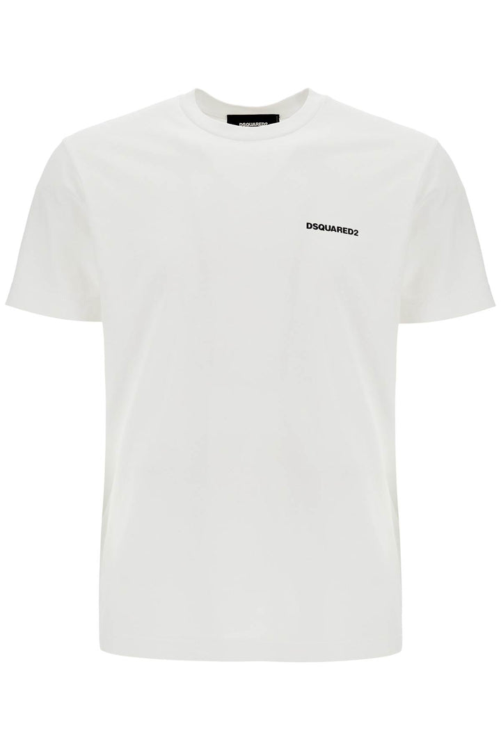 men's white cotton t-shirt with embroidered logo-0