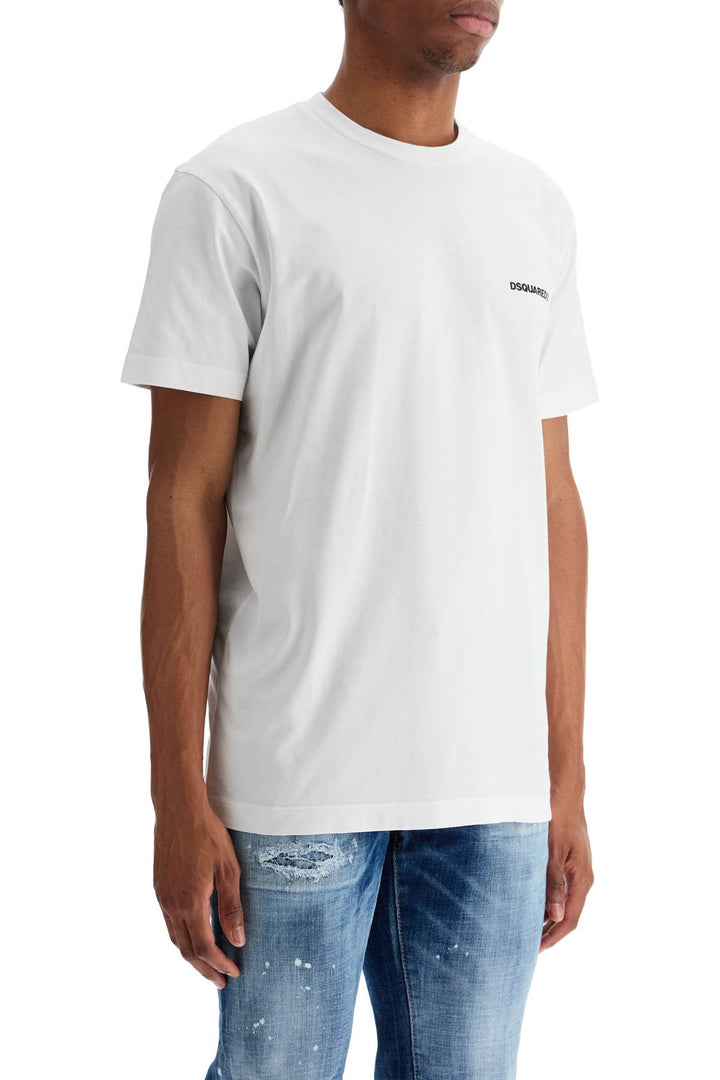 men's white cotton t-shirt with embroidered logo-1