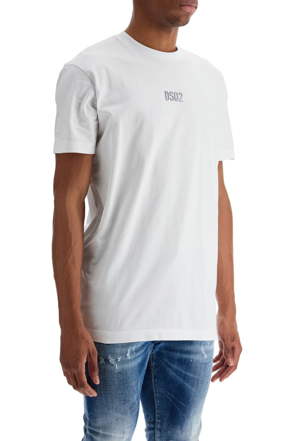 white cotton t-shirt with embroidered logo-1