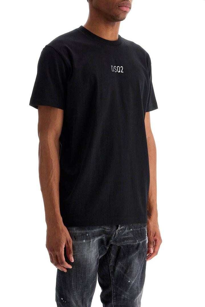 black cotton t-shirt with embroidered logo-1