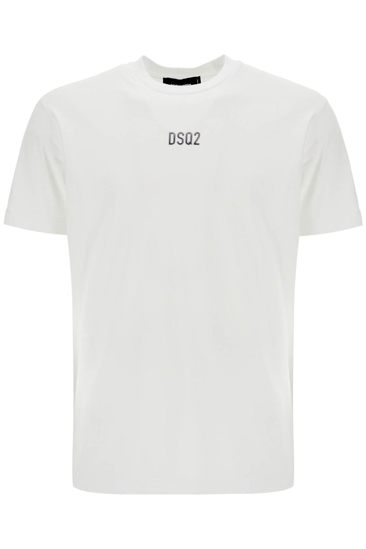 white cotton t-shirt with embroidered logo-0