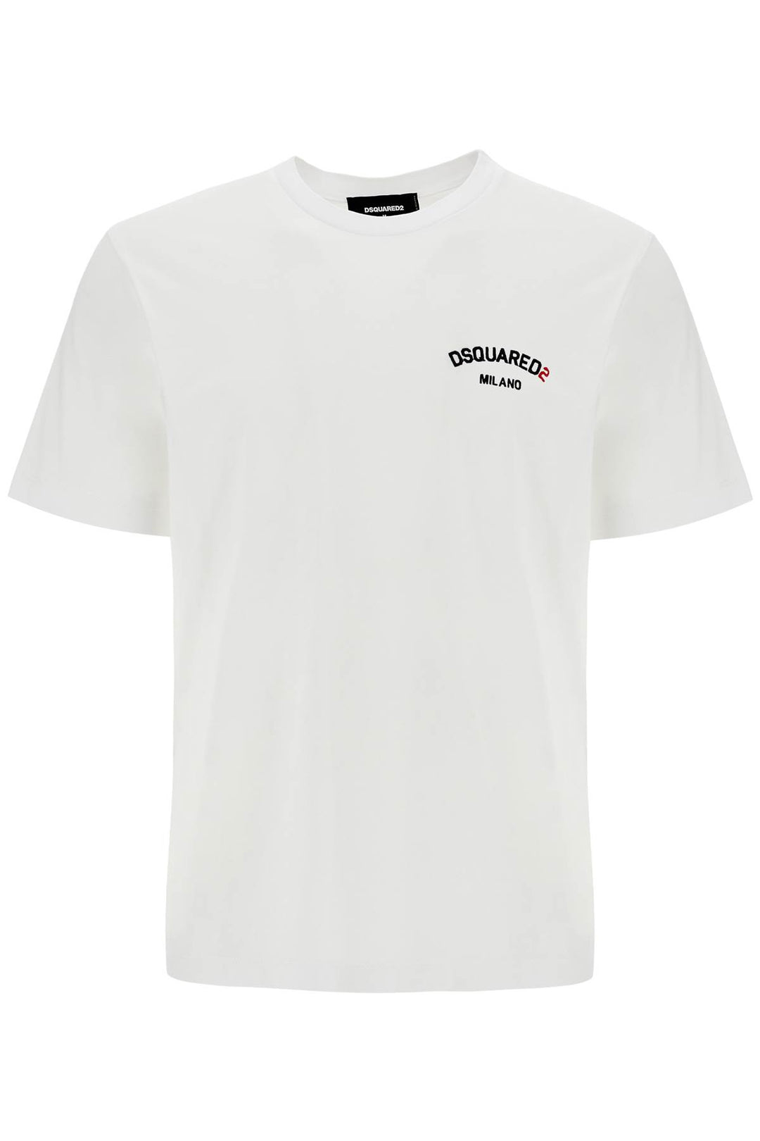 white cotton t-shirt with embroidered logo-0