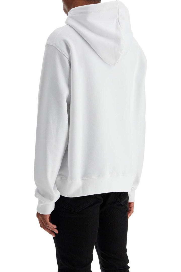 white cotton hoodie with embroidered logo-2