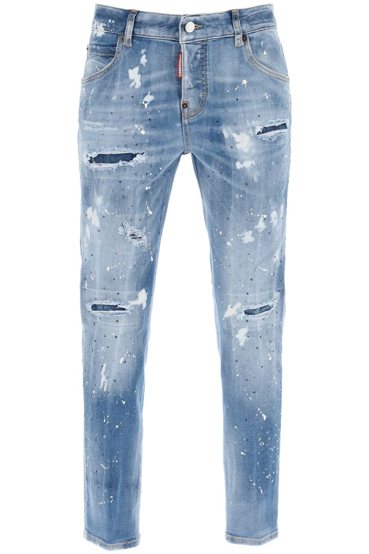 cool girl jeans in medium ice spots wash-0