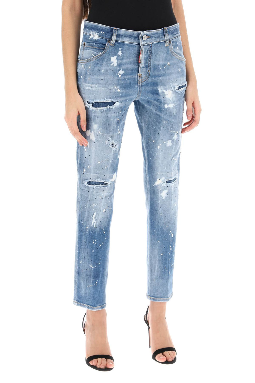 cool girl jeans in medium ice spots wash-1