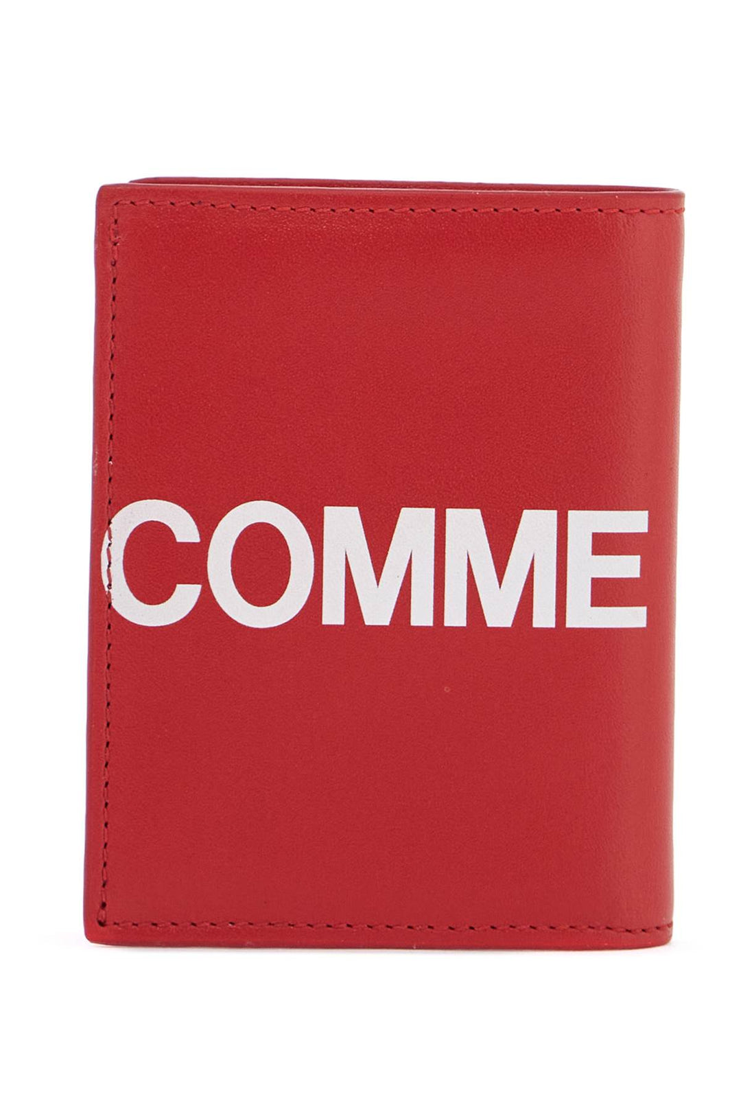 unisex red calfskin wallet with large logo sa0641hl-2