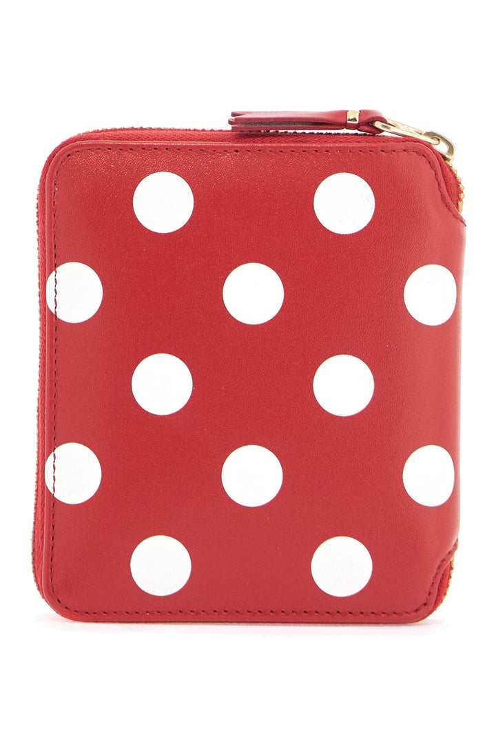 red polka dot calfskin wallet with zip-2