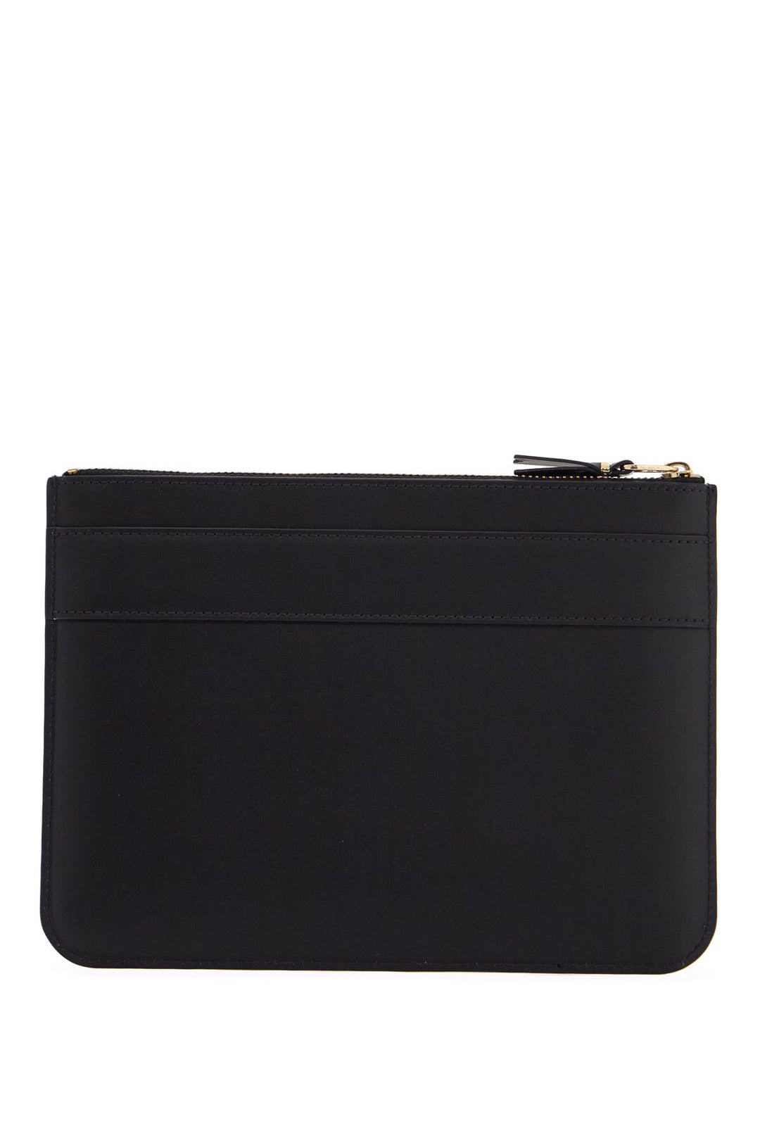 black leather wallet with bow unisex-1