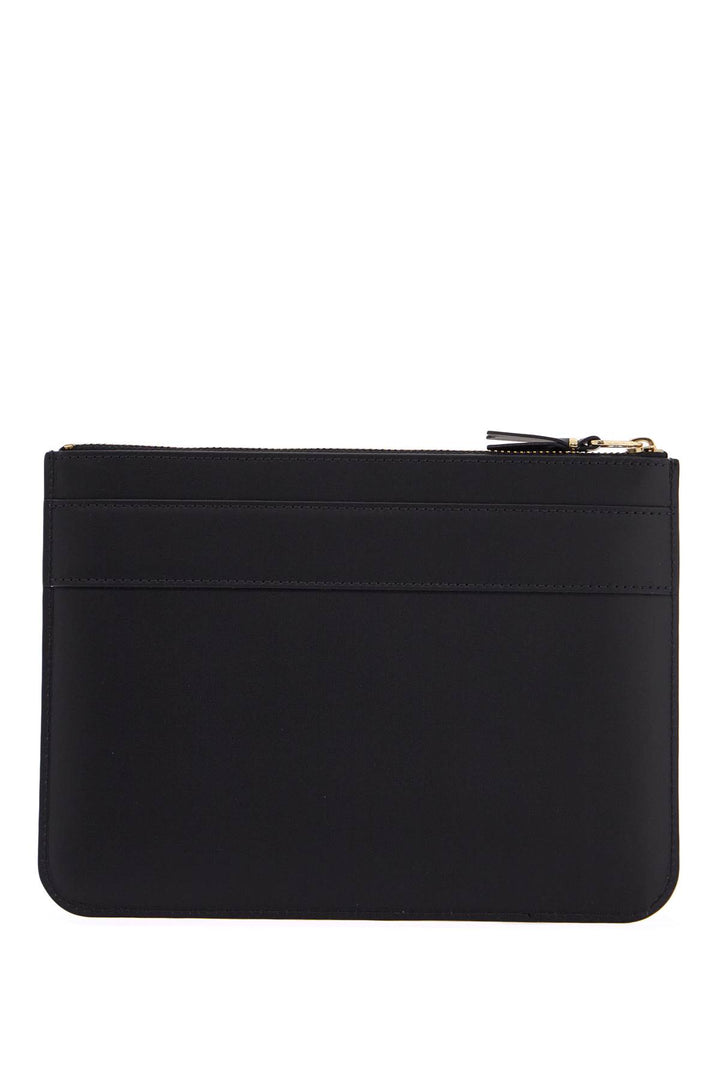 black leather wallet with bow unisex-1