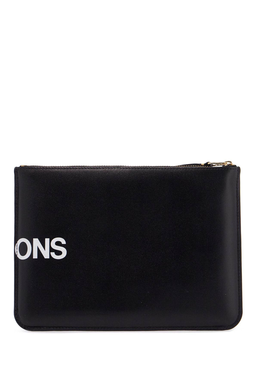 black calfskin wallet with large logo-1