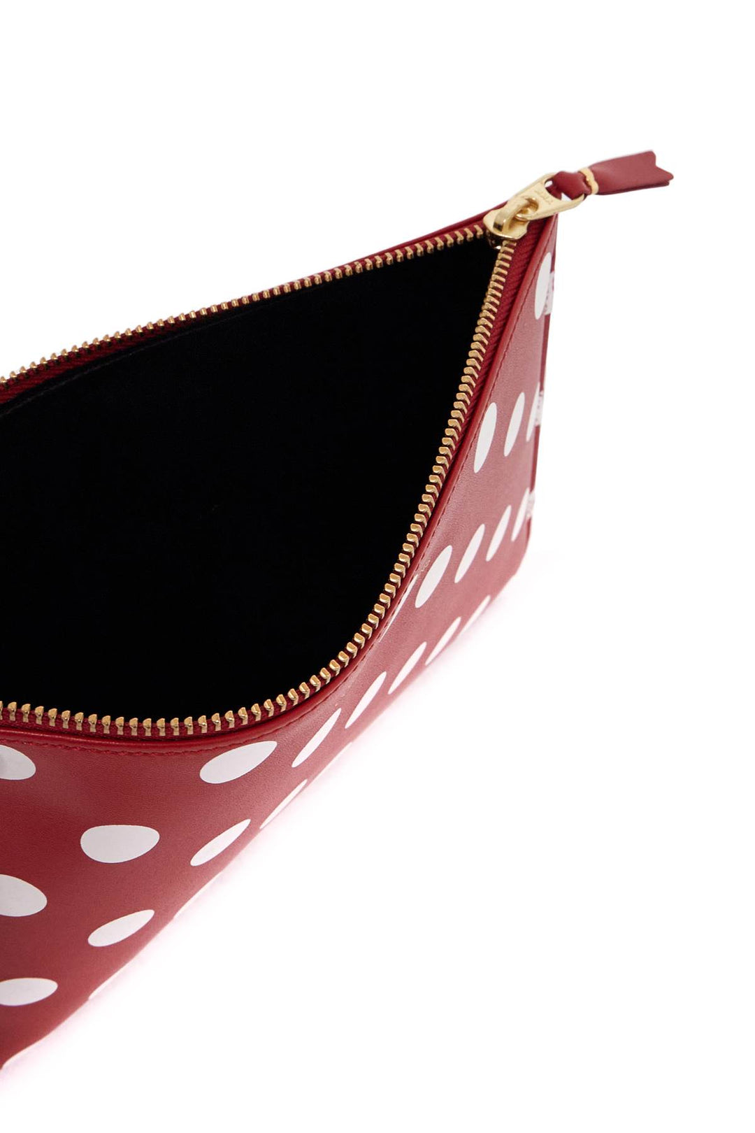 "polka dot leather pouch bag-1