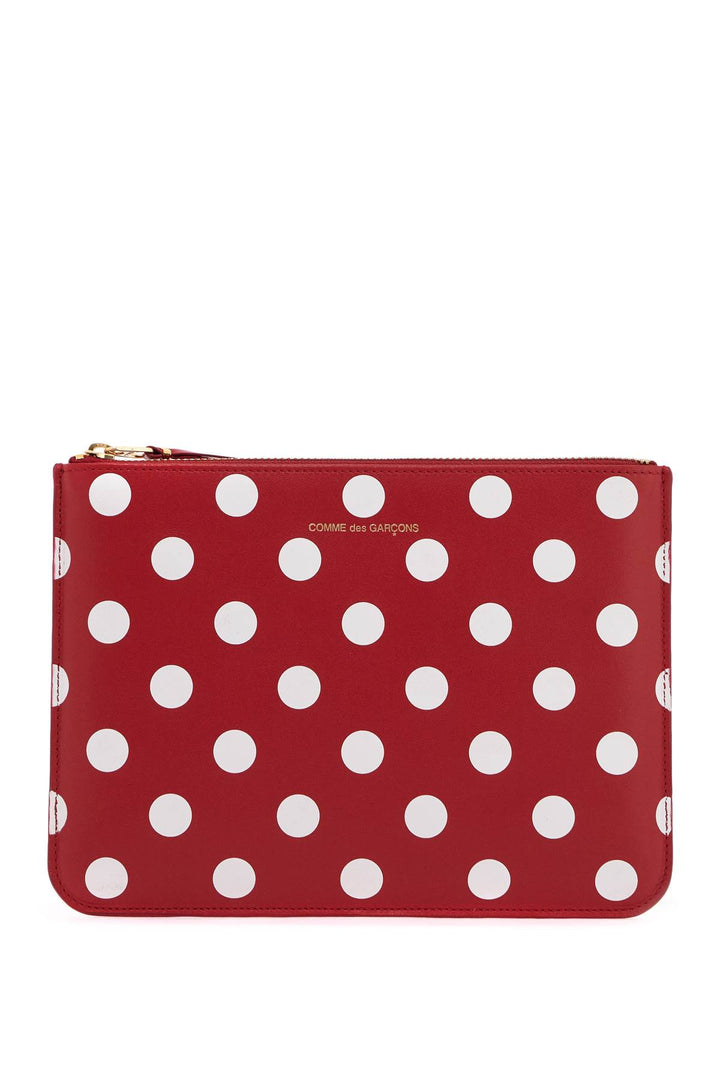 "polka dot leather pouch bag-0