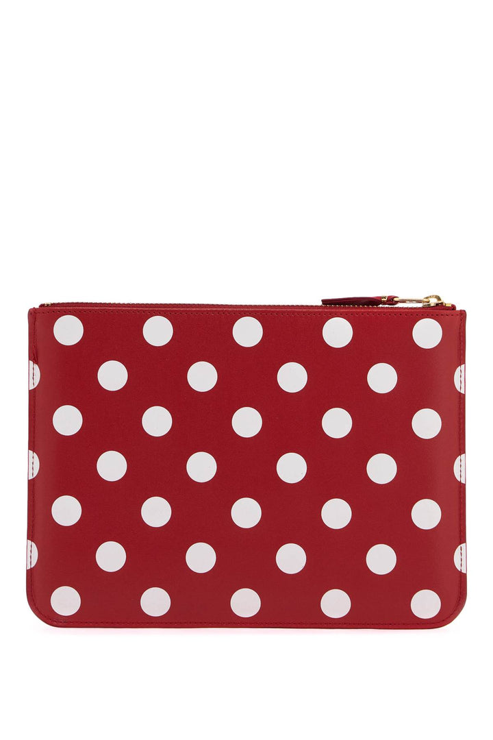 "polka dot leather pouch bag-2