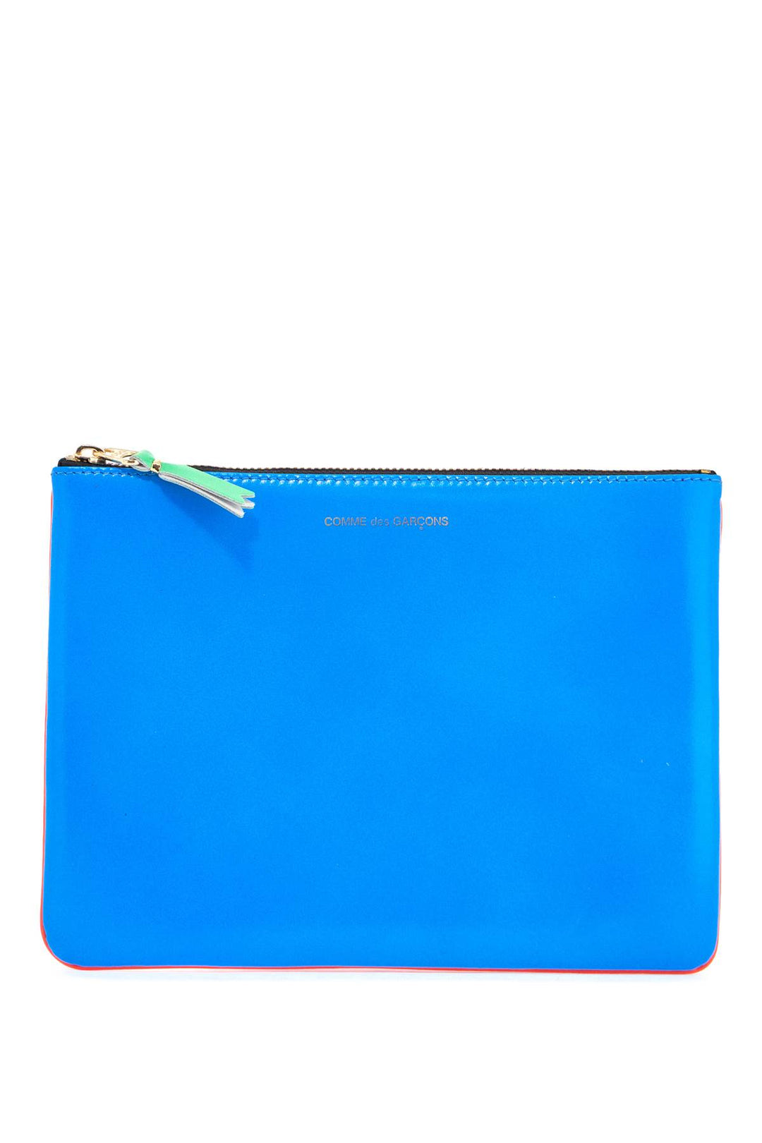 super fluorescent blue goat leather wallet-1