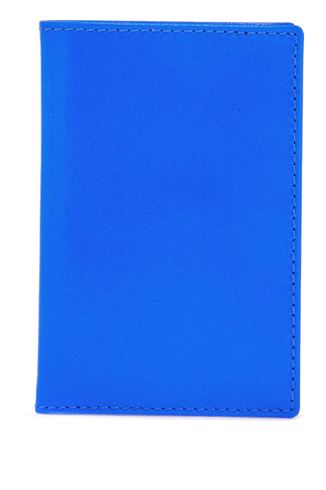 super fluorescent blue goat leather wallet with 3 compartments-0