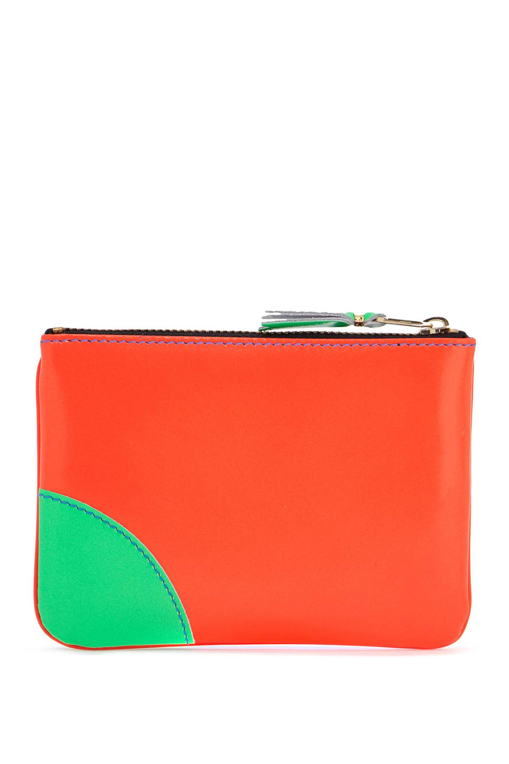 fluorescent orange goat leather wallet with colorful details-1