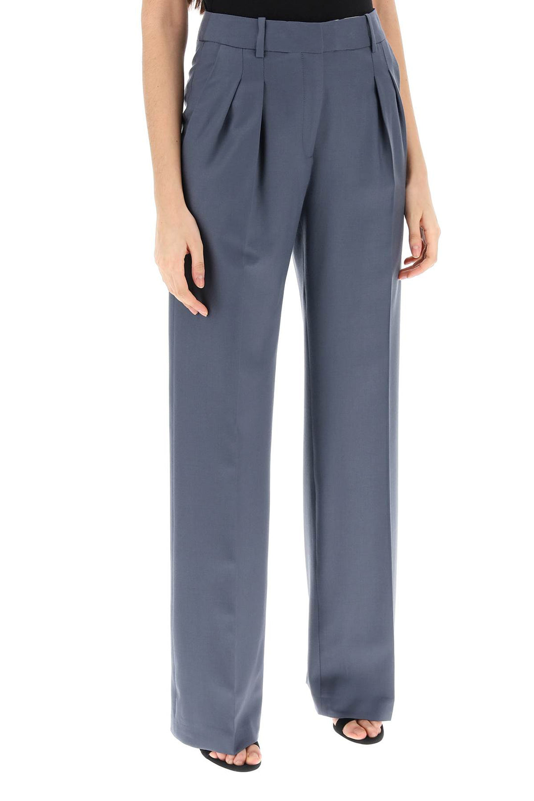 sbiru double pleat trousers-1