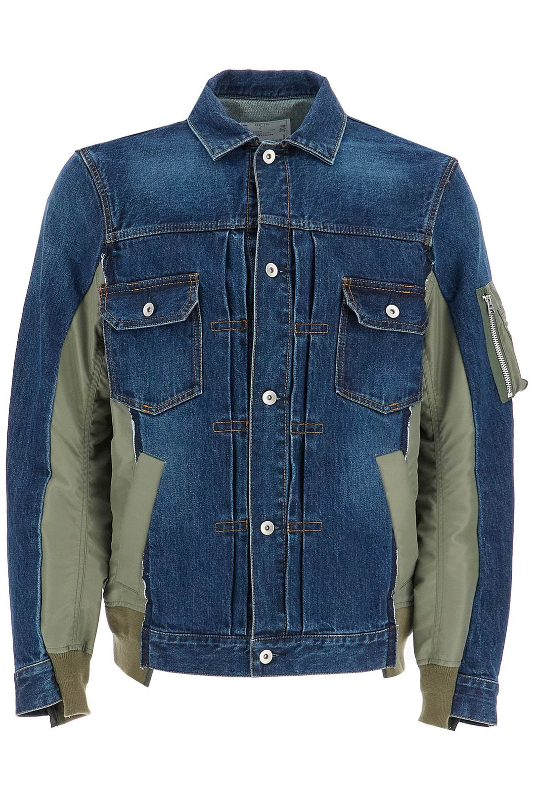 denim and nylon jacket for men-0