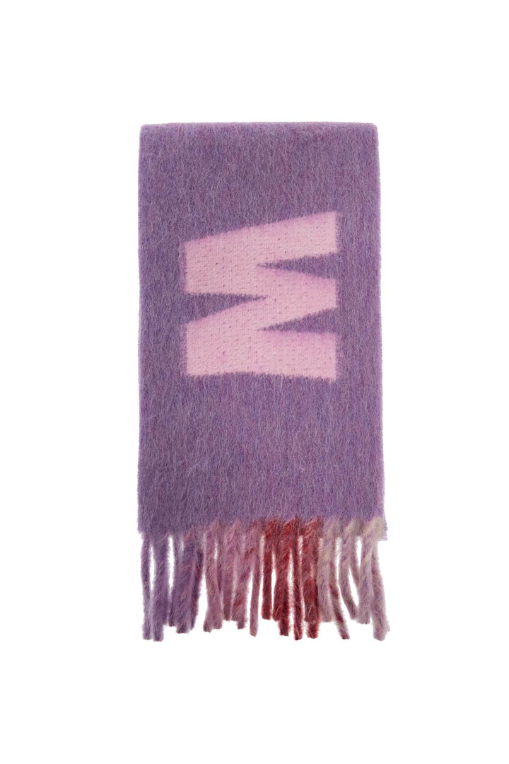 wool and mohair scarf with maxi logo-0