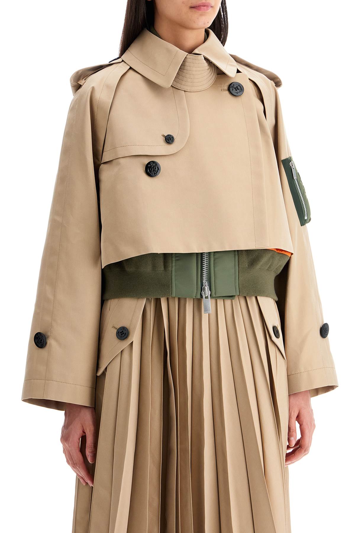 layered effect trench-style blous-1