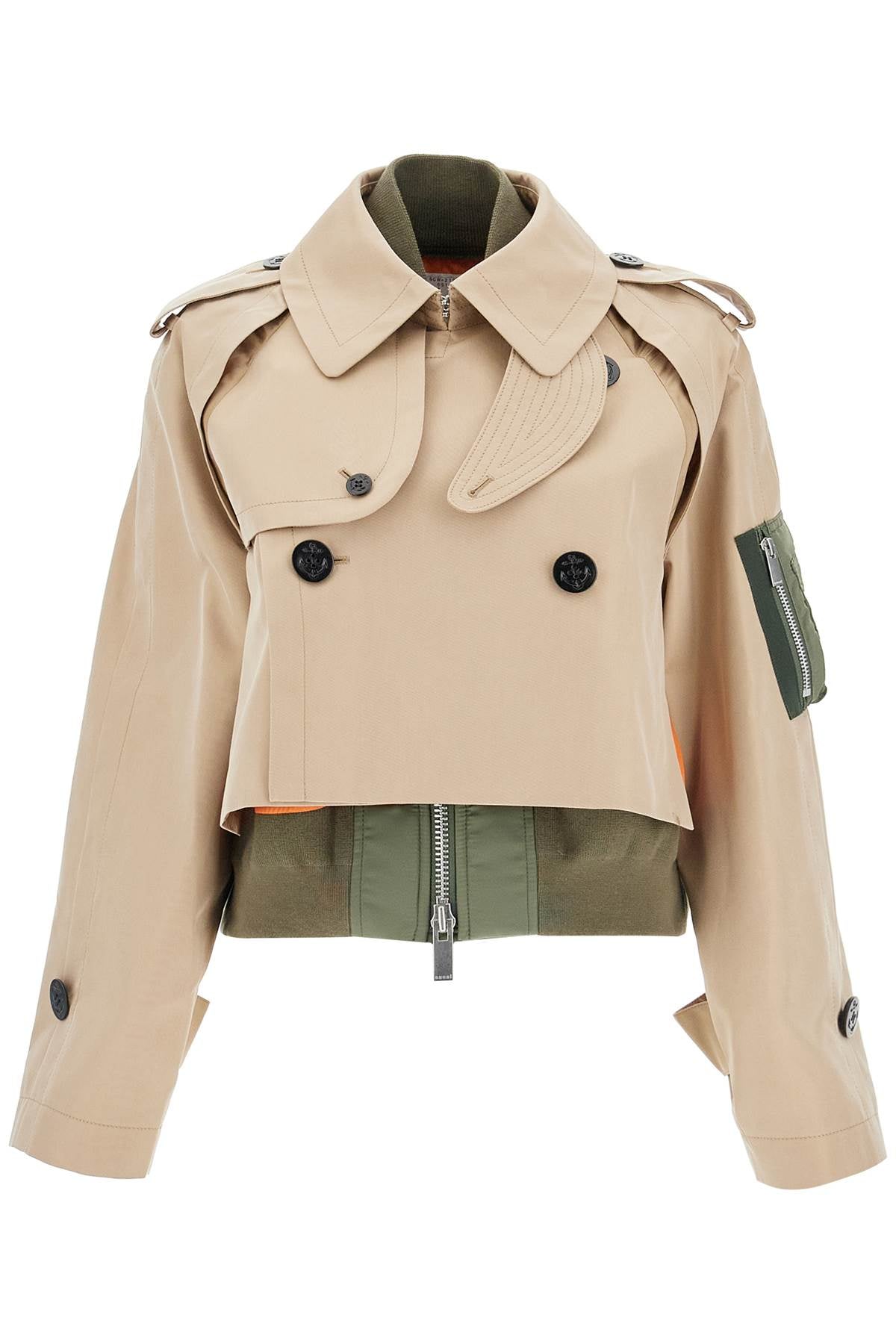 layered effect trench-style blous-0