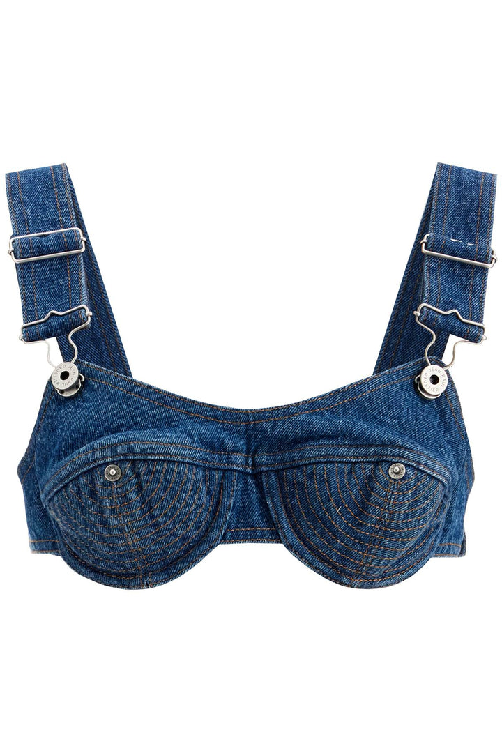 Top bralette in denim Overalls Buckles-0