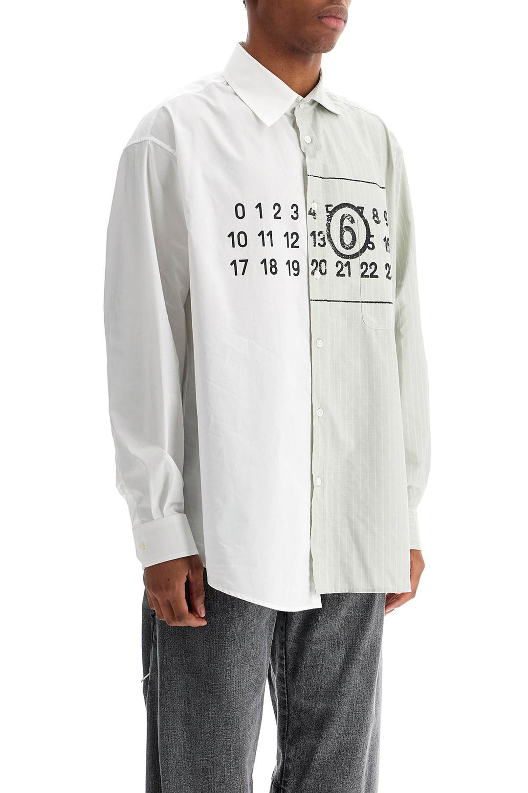 asymmetric numeric shirt with-1