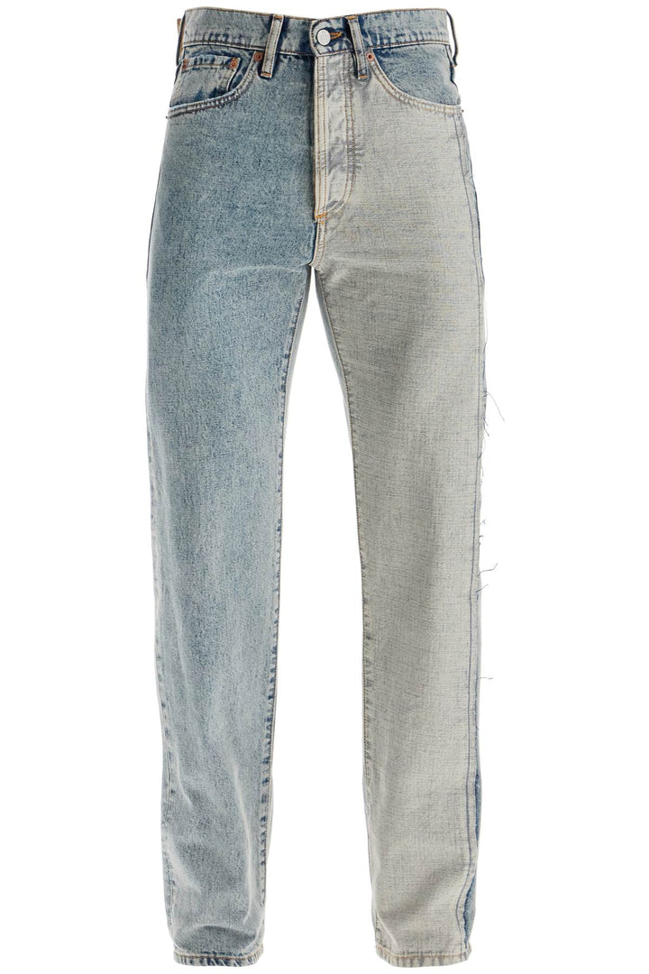 jeans with contrasting panel design.-0