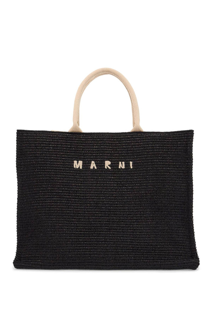 large raffia effect tote bag-0