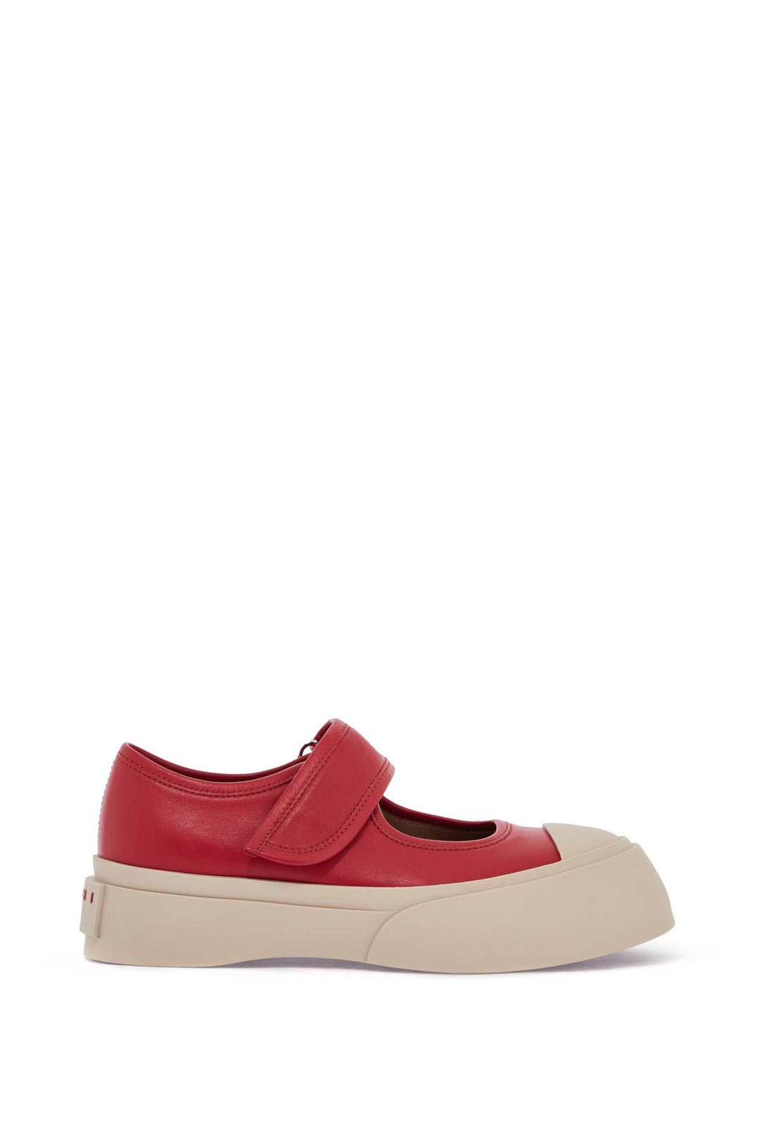 intense crimson calfskin sneakers with velcro closure-0