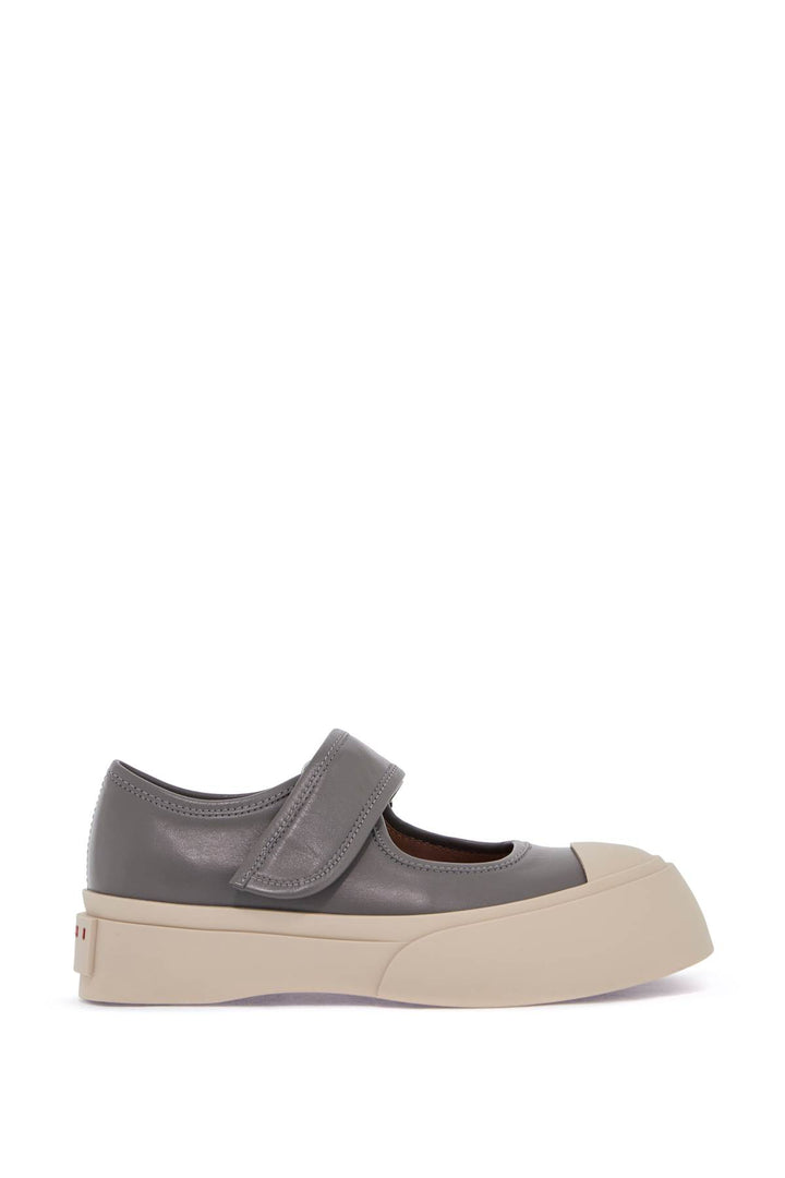 gray calfskin low-top sneakers with hook-and-loop closure-0