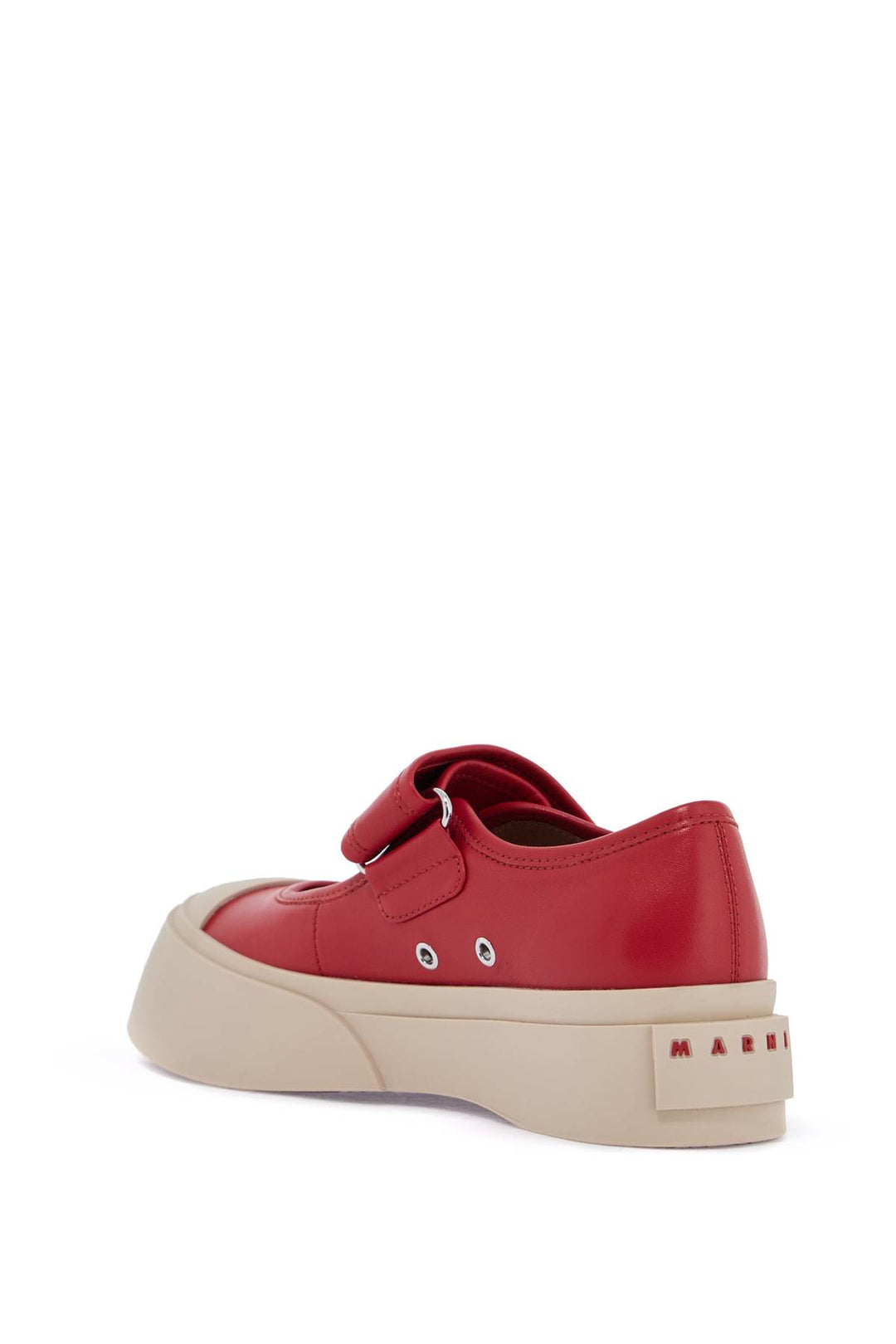 intense crimson calfskin sneakers with velcro closure-2