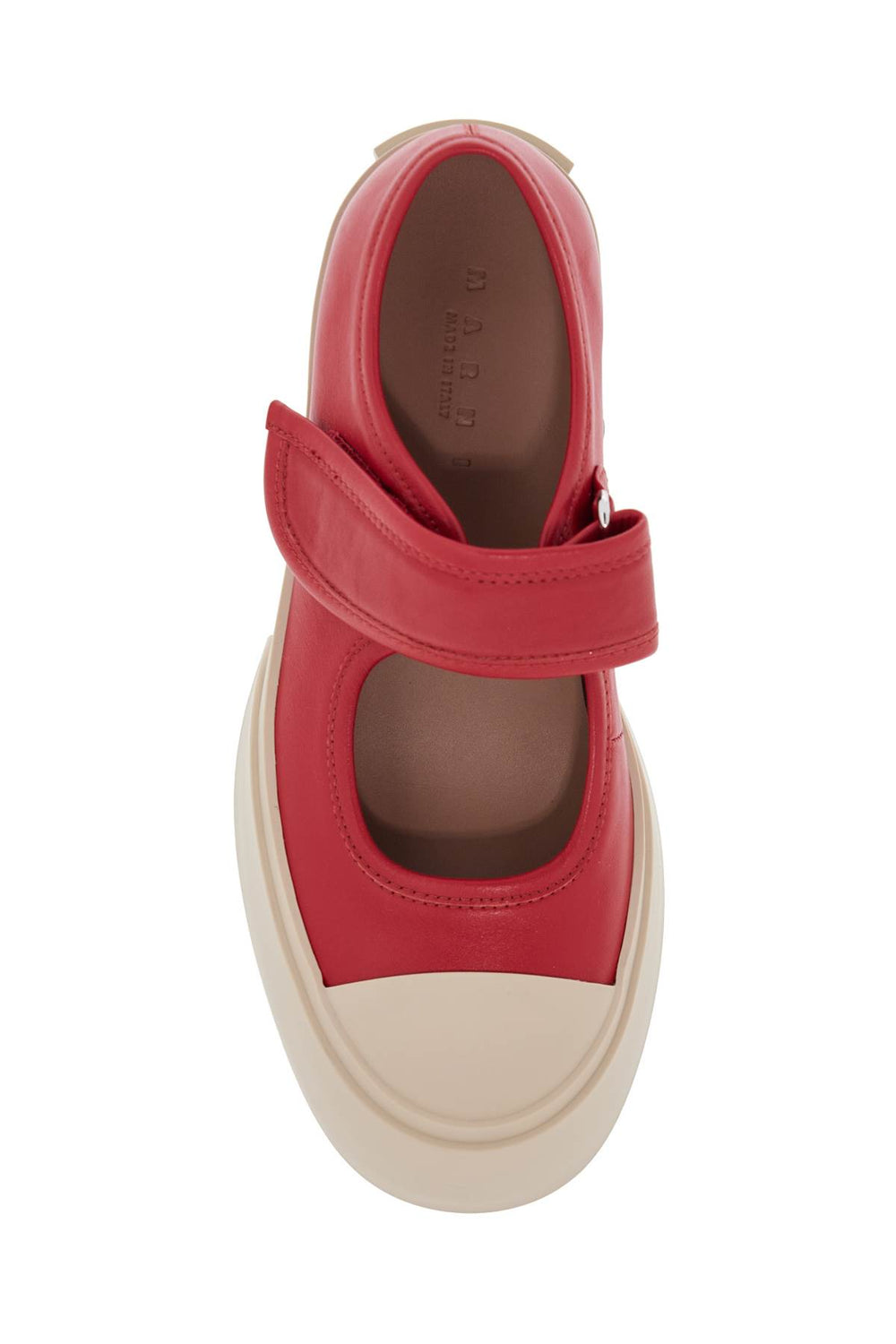 intense crimson calfskin sneakers with velcro closure-1