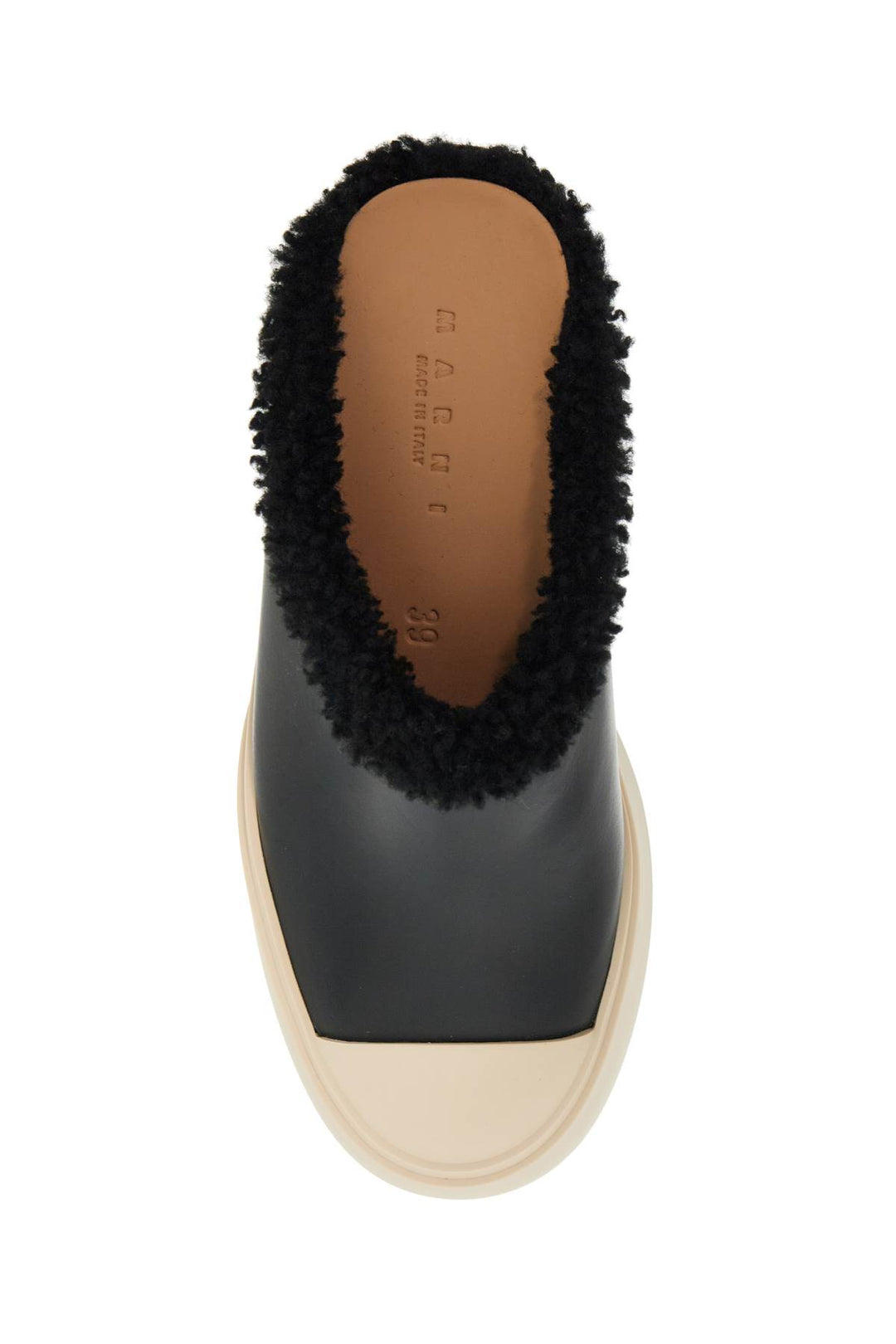 pablo leather and shearling clog-1