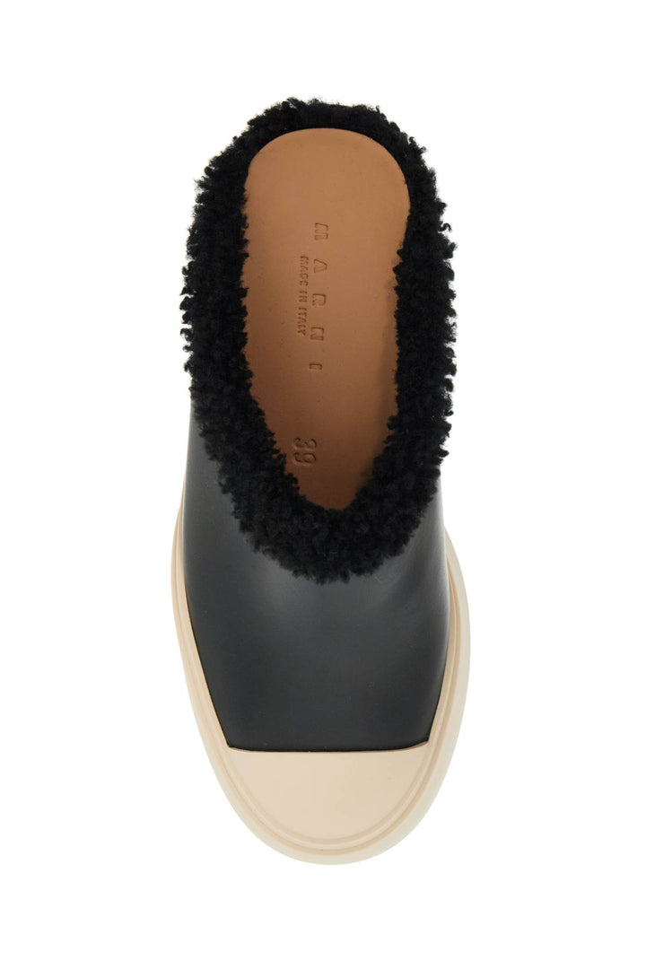 pablo leather and shearling clog-1