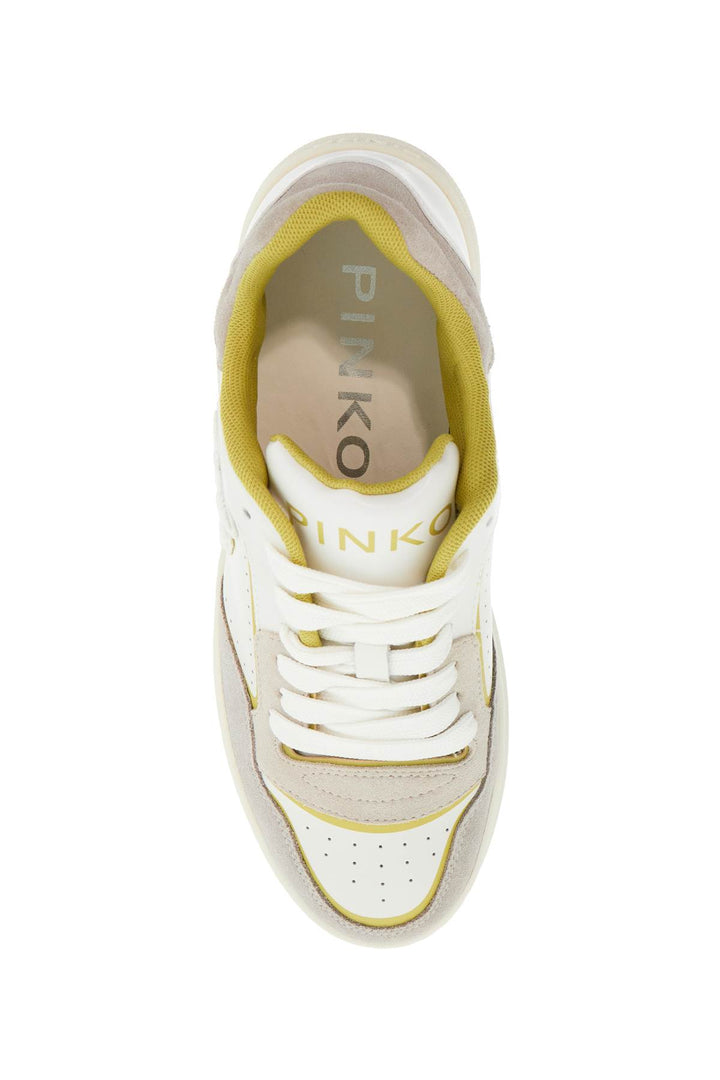 sneakers mandy 08 in white leather with lime details for women-1