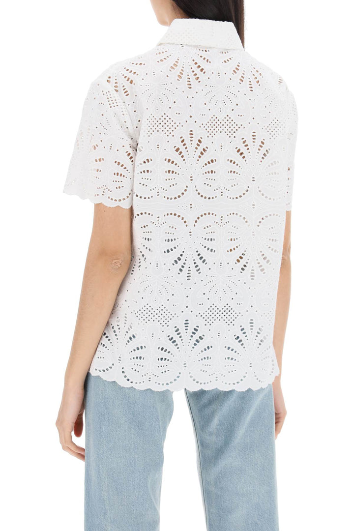 short-sleeved sangallo lace shirt-2