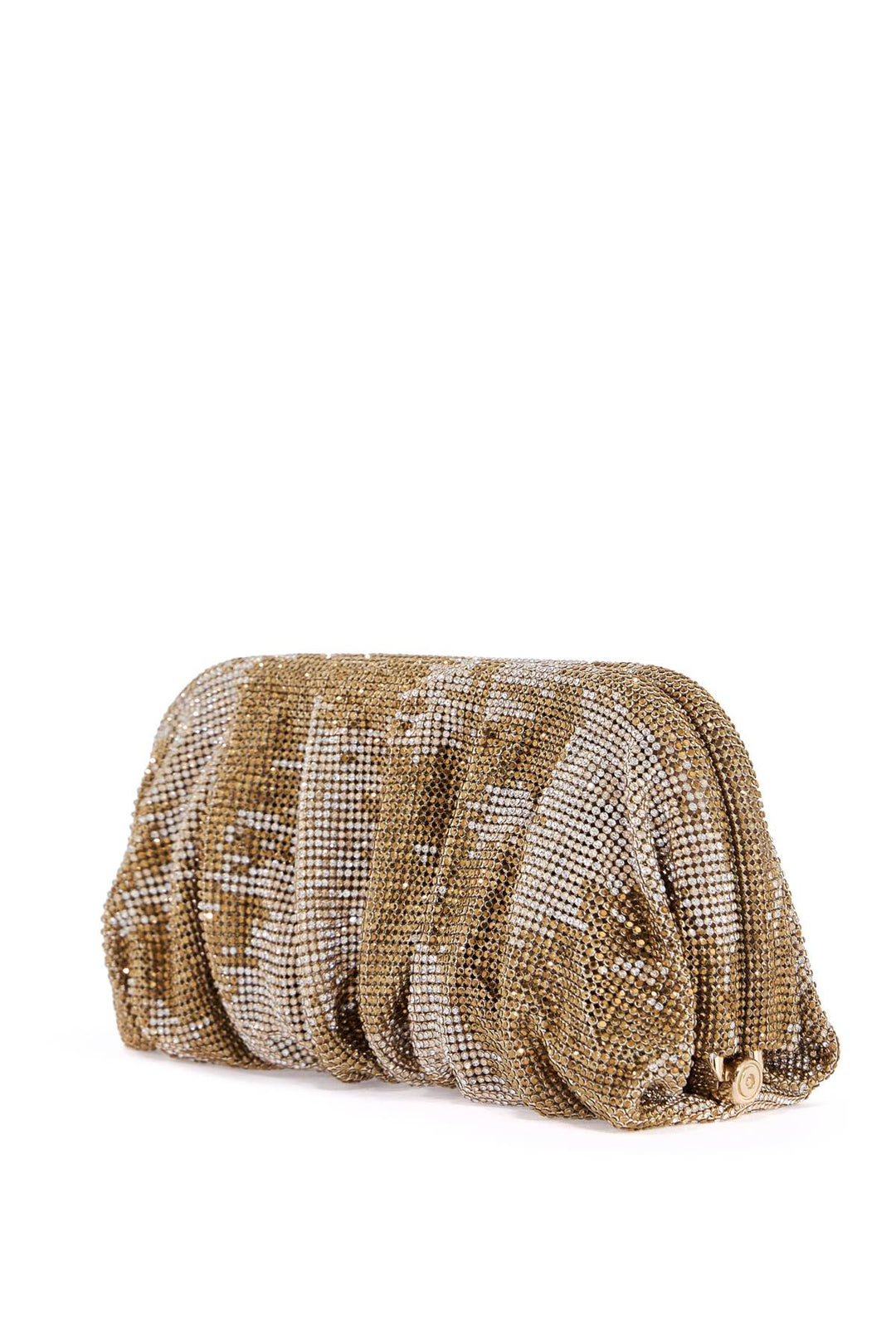 large gold rhinestone net bag-1