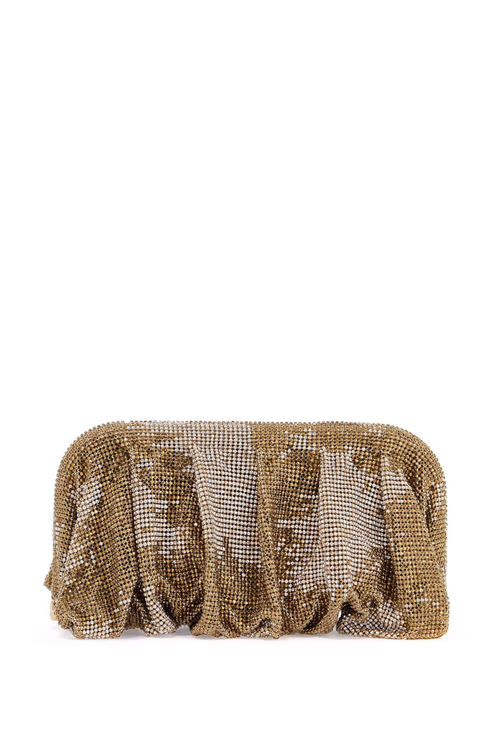 large gold rhinestone net bag-0