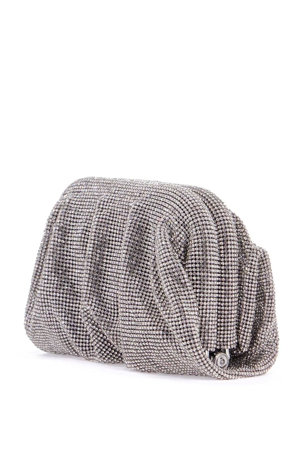 venus la petite evening bag in silver rhinestone net small-1