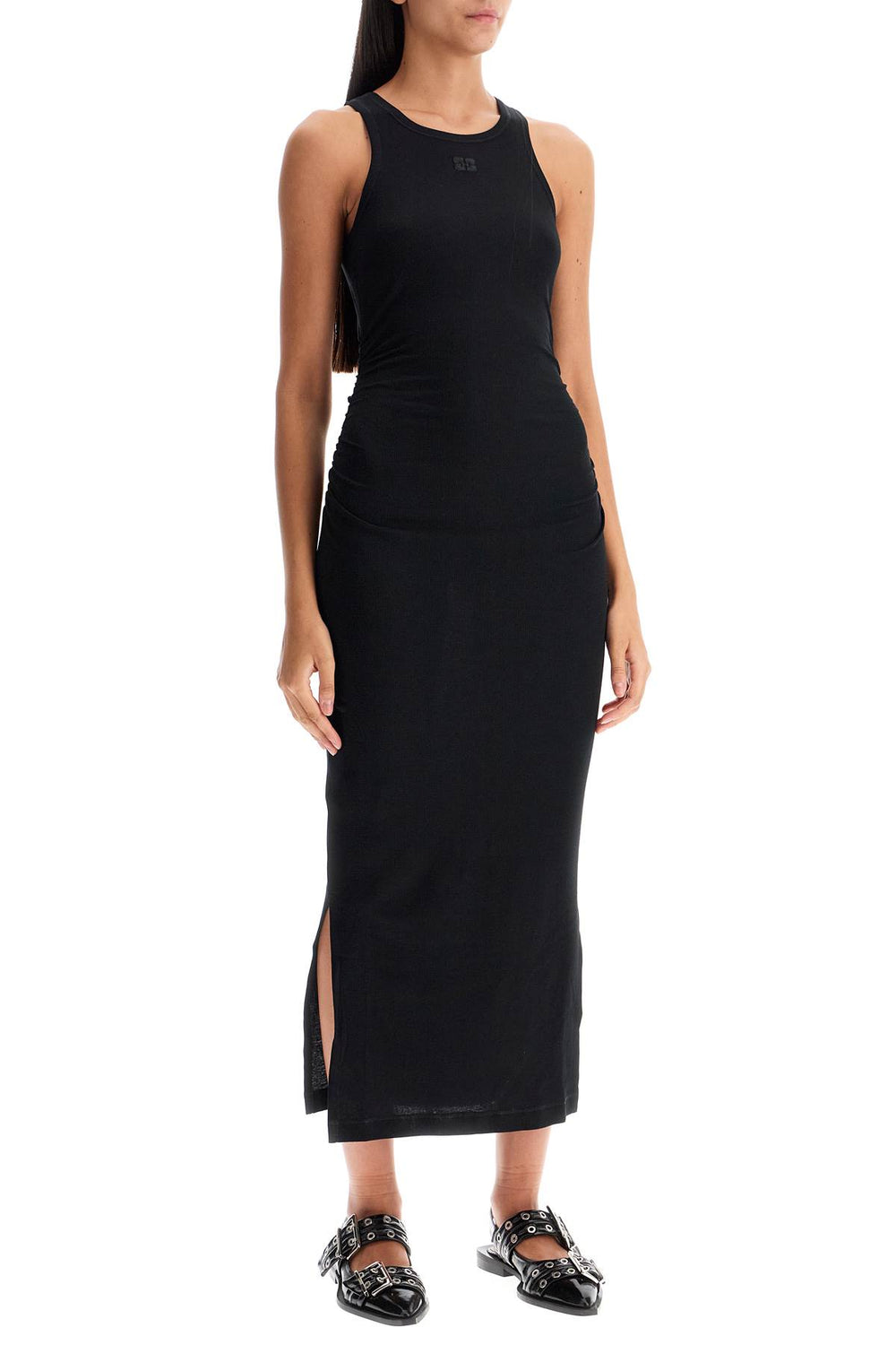 "ribbed jersey midi dress with nine-1