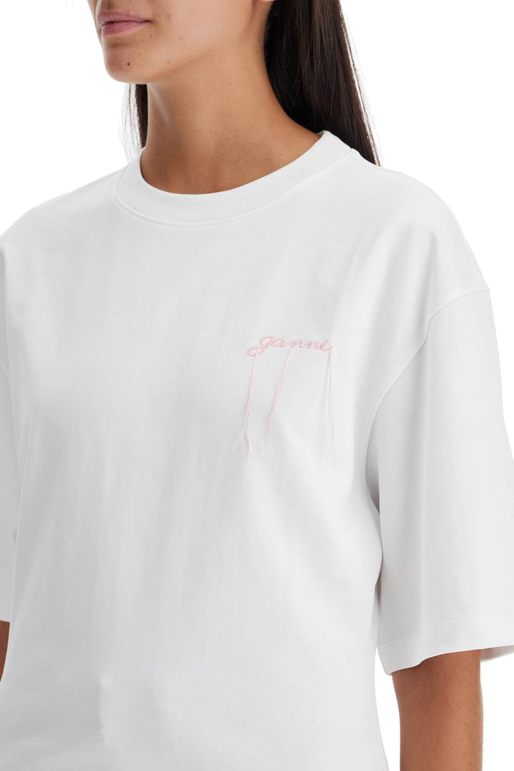 t-shirt with frayed embroidery-3