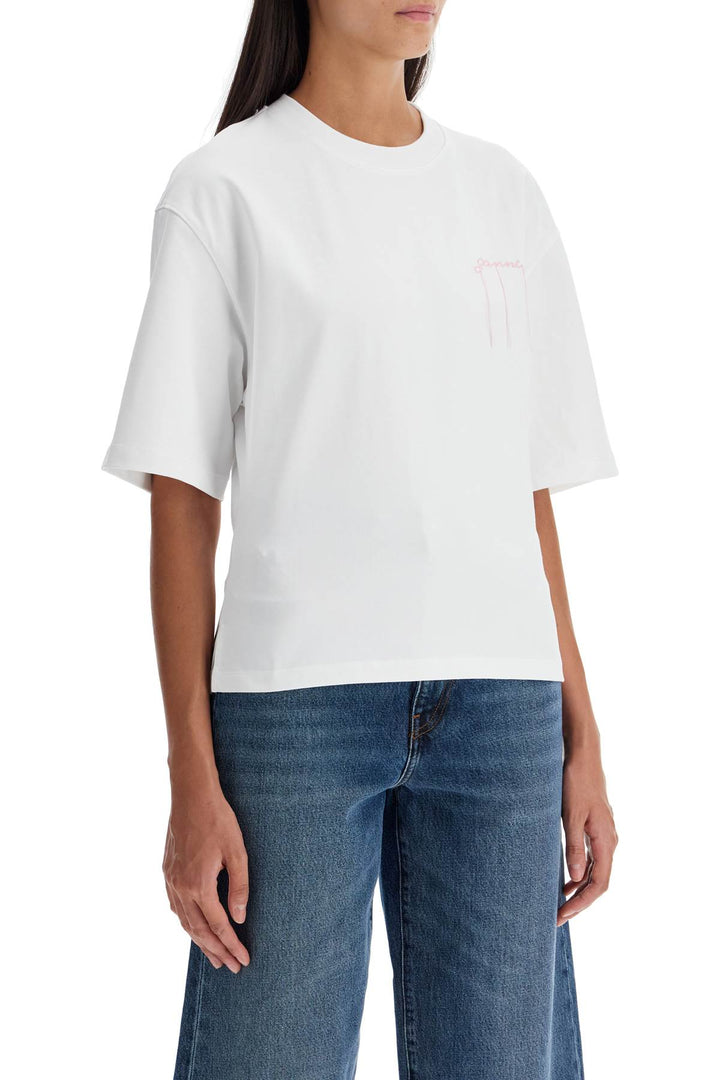 t-shirt with frayed embroidery-1