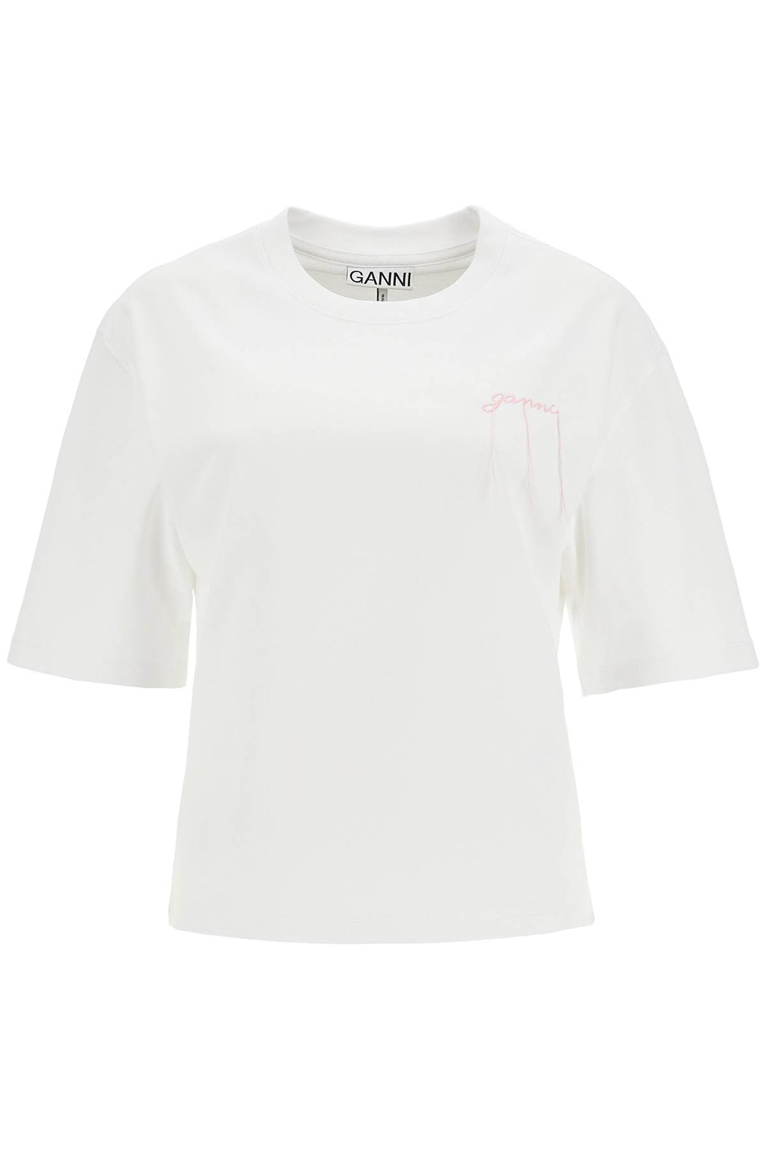 t-shirt with frayed embroidery-0