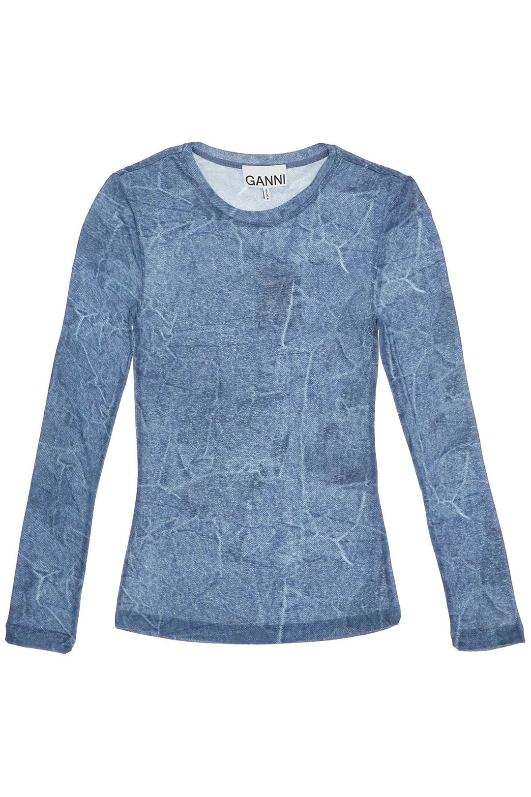 long-sleeved denim effect top for-0