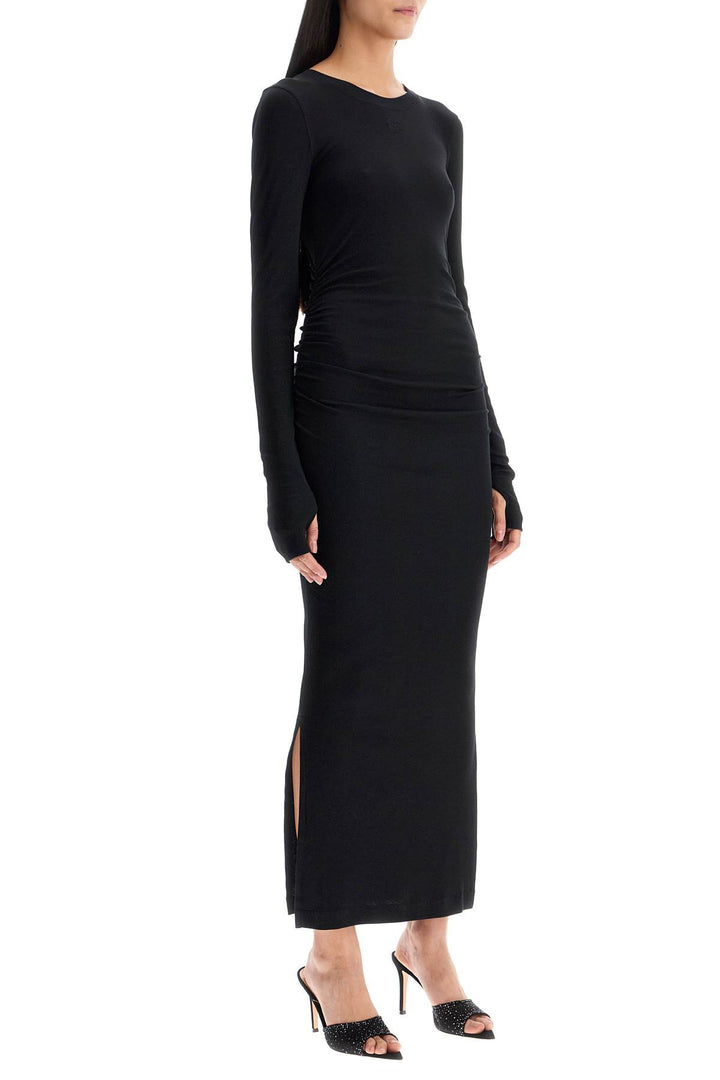 long ribbed jersey dress with nine words-1