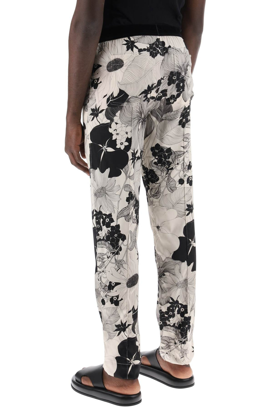 pajama pants in floral silk-2