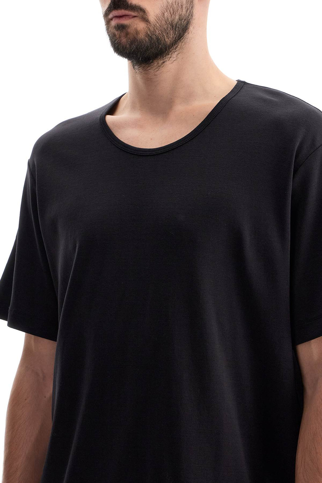 t-shirt with wide round neck-3